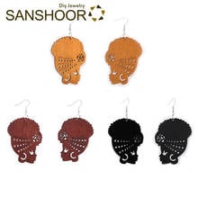 SANSHOOR Vintage Hollow Africa Women Wooden Earrings Ethnic Statement African Wood Drop Earrings For Black Women Fashion Jewelry 2024 - buy cheap