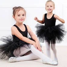 Vestido de balé infantil tutu de tule sem mangas, vestido fofo de meninas para dança infantil 2024 - compre barato