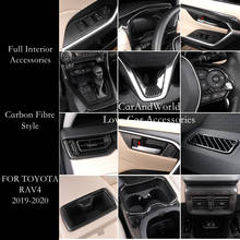 Car Interior Carbon Fiber Decoration Accessories For Toyota RAV4 2019-2022 Instrument Console Gear Water Cup Cover Air Vent Trim 2024 - buy cheap