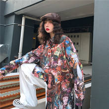 Ленивый печатных Свободная рубашка Женская Корейская Harajuku милые женские рубашки Ulzzang японский каваи дамы винтажная одежда для женщин 2024 - купить недорого