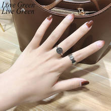 Ретро Инс смайлик кольца креативное Открытие Мода простой указательный палец Love Me кольцо с буквами женское регулируемое ювелирное изделие 2024 - купить недорого