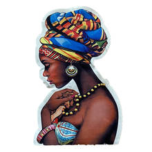 3D Printed African Women Heat Transfer Printing Sew on Patches for Clothes Jacket Handmade Printing Black Girl Appliques 2024 - buy cheap