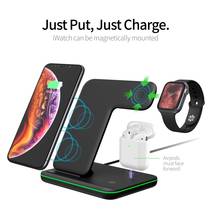 Wireless Chargers 3 in 1 Qi Wireless Charger Stand 15W Fast Charging For iPhone 12 iWatch Airpods Pro Wirless Charge Stand L16 2024 - buy cheap