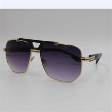 Женские Новые Квадратные Солнцезащитные очки содержит черные кожаные коробки Высокое качество солнцезащитные очки 9884H 2024 - купить недорого