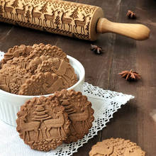 Christmas embossed noodles baked biscuit noodles biscuits fondant cake dough carving roller reindeer snowflake rolling pin 2024 - buy cheap