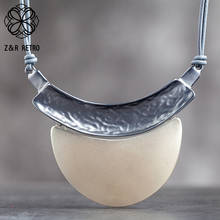Colar de gargantilhas chunky na moda para mulheres corda de couro geométrico feminino forma de suspensão jóias decoração feminina 2024 - compre barato