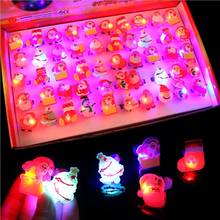 Kids LED Flashing Glow in Dark Finger Rings Christmas Party Favor Fun Toy Children Gift Cartoon Luminous Light-up Rings YH1943 2024 - buy cheap