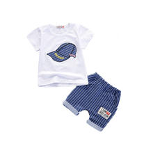 Conjunto de 2 piezas de ropa de verano para niñas, Conjunto de camiseta de algodón y pantalones cortos, chándal para niños pequeños 2024 - compra barato