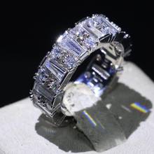 Anillo de Plata de Ley 925 con Circonia cúbica para mujer, joyería de lujo, corte de princesa, Blanco claro AAAAA, anillo de boda 2024 - compra barato