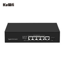 Kuwfi-switch de rede ethernet, 6 portas, gigabit, padrão rj45, ieee 802.3 af/at, para câmeras poe 2024 - compre barato