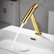 Basin Faucet Mixer Bathroom Sink Tap Brush Gold Brass Hot and Cold Deck Mounted Lavatory Basin Tap Unique design Water Crane Tap 2024 - buy cheap