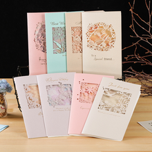 1pc Korean Creative Greeting Card Elegant Openwork Carved Pearlescent Blessing Universal Card Birthday Card Thanks With Envelope 2024 - buy cheap