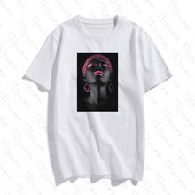 Fashion Sexy African Girl T-shirt Women Aesthetic Kawaii Punk Harajuku Vintage Cotton Plus Size Short Sleeve Top Tees Clothes 2024 - buy cheap