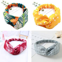 Women's Trendy Spring Summer Chiffon Headbands Cartoon Floral Print Wide Bands Turban Headwear Headwrap Hair Accessories 2024 - buy cheap