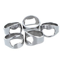 5x Silver Stainless Steel Metal Finger Thumb Keyring Ring Beer Bottle Opener Bar 2024 - buy cheap