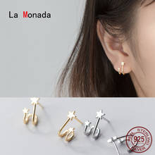 La monada pentagrama, brincos com estrela dupla, prata esterlina 925, joias finas para mulheres, prata 925, ouro coreano 2024 - compre barato