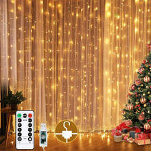 3M LED Fairy String Lights Curtain Garland Lamp Remote Control USB Lights New Year Christmas Decorations for Home Bedroom Window 2024 - buy cheap