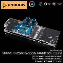 Barrow-BS-ZOXG2070-PA enfriador de agua GPU, bloques de refrigeración de agua de tarjeta gráfica de cubierta completa RGB, para Zotac RTX2070-8GD6 x-gaming OC G3 2024 - compra barato