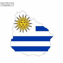 Volkrays Creative Car Sticker Body Flag Uruguay Map Motorcycle Accessories Reflective Waterproof Sunscreen Vinyl Decal,13cm*12cm 2024 - buy cheap