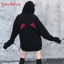 Demon wing-moletom feminino gótico, blusa de manga longa, estilo grunge, gótico, para outono e inverno 2021 2024 - compre barato