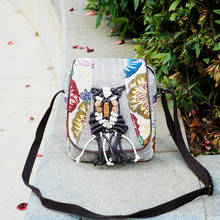 New national string appliques women Mini shopping handbags!Nice floral embossing lady hasp shoulder&crossbody bag Hot Canvas bag 2024 - buy cheap