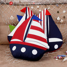 Pa.an Decorative Nautical Cotton Throw Pillow Sailboat Shape Polyester Core Sofa Couch Bedroom Toy Cushion 2024 - buy cheap