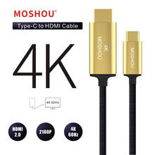 Moshou USB C HDMI Cable Type C to HDMI Thunderbolt 3 Converter for MacBook Huawei Mate 30 Pro USB-C HDMI Adapter USB Type-C HDMI 2024 - buy cheap