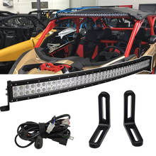 For Can-Am 2017-2019 Maverick X3 MAX 40" 240W Curved LED Light Bar with Upper Roof Mount Brackets and Wiring Kit UTV Accessories 2024 - buy cheap