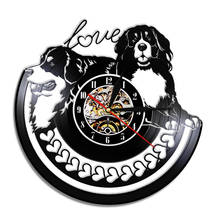 Love Hearts Golden Retrievers Wall Clock Puppy Dog Breed Vinyl Record Silent Watch Pet Shop Wall Art Sign Animal Lovers Vet Gift 2024 - buy cheap
