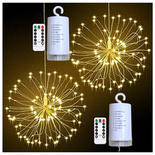 8 modelo de led pendurado starburst string luz diy fogo de artifício ao ar livre luz da corda cobre fadas guirlanda luzes natal twinkle luz 2024 - compre barato