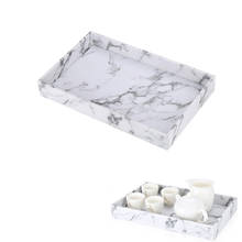 Marble Looking Serving Tray PU Leather For Coffee Drinks Desserts Rectangle 2024 - buy cheap