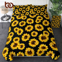 BeddingOutlet-Juego de ropa de cama de girasoles, funda nórdica Floral de lujo, tamaño King, Textiles para el hogar, ropa de cama amarilla y negra, Queen, envío directo 2024 - compra barato