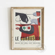 Le Corbusier Exhibition Cubism Museum Poster, Abstract Expressionism Canvas Painting, Mid Century Modern Wall Art Home Decor 2024 - buy cheap