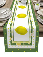 Limão fruit polka dot treliça corredor de mesa moderna festa jantar corredor mesa casamento decoração toalha e placemats 2024 - compre barato