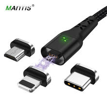 MANTIS Magnetic Charger Micro USB Type C Cable For iPhone Samsung Xiaomi Redmi Android Mobile Phone Fast Charging magnet Cord 2024 - купить недорого