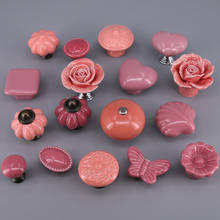 Tiradores de cerámica para puerta del armario, manijas para habitación de niños, Rosa/rojo, 1 ud. 2024 - compra barato
