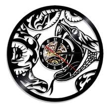 Python Wall Clock The Snake Serpent Animal Wall Art Decor Make From Vinyl Record Venom Reptile 3D Wall Watches 2024 - buy cheap