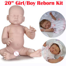 NPK-Kit de muñeca Reborn de silicona para niño y niña, conjunto completo de 20 pulgadas, sin pintar, en blanco, molde para regalo de cumpleaños 2024 - compra barato