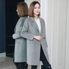 Casacas Para Mujer Winter Coat Women Long Wool Coat Female Turn Down Collar Red Yellow Coats Campera Mujer Casaco KJ183 2024 - buy cheap