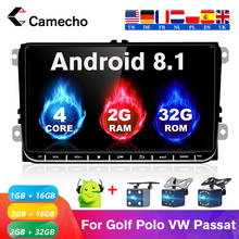 Camecho 2 din Android Автомобильные радиоприемники GPS стерео мультимедийный плеер для VW/Volkswagen/Golf/Polo/Passat/b7/b6/Skoda/Seat/Octavia/Tiguan 2024 - купить недорого