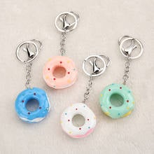 1PC  Multicolor resin Artificial Fake Food Donut charm keychain  keyring Donut board keyring handbag charms for woman 2024 - buy cheap