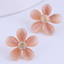 Sweet Korean Cute Flower Stud Earrings Opal Cat Eyes Earring Female Gift Fashion Jewelry Accessories 2024 - buy cheap