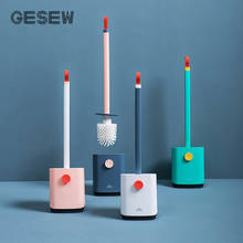 GESEW Toilet Brush Long Handle Soft Rubber Toilet Cleaning Brush With Base Bathroom Cleaning Tool Bathtub Accessories Set 2024 - buy cheap