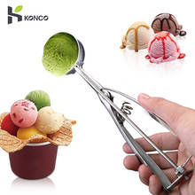 Konco  Ice Cream Spoon Stainless Steel Ice Cream Dessert Scoop Fruits Ball Maker  Watermelon Spoon Cookies Dough Disher Spoon 2024 - buy cheap