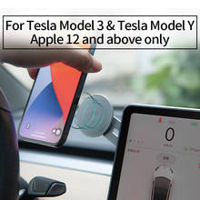 Suporte magnético para tesla model 3 y, montagem para celular, estrutura de liga de alumínio durável, ventosa super pegajosa, para todos os telefones 2024 - compre barato