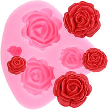 Rosa flor molde de silicone diy casamento cupcake topper fondant bolo decoração ferramentas doces resina argila chocolate gumpaste moldes 2024 - compre barato