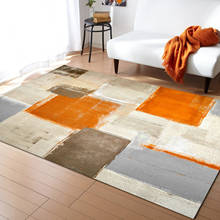 Oil Painting Abstract Geometric Orange Carpets for Bed Room Household Bedside Rug Living Room Rug Large Yoga Mat 2024 - buy cheap
