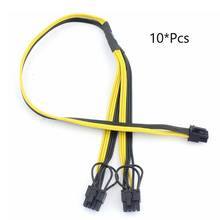 10Pcs PCI-E PCIE 6Pin to Dual 8Pin 6+2Pin Adapter Cable Graphics GPU Video Power Cable 16AWG+18AWG for Miner Mining 2024 - buy cheap