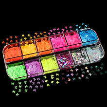 Mixed Fluorescence Butterfly Nail Art Sequins Ultra Thin Glitter Flakes Slices Manicure Design Nail Art Decorations Accessories 2024 - buy cheap