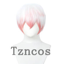 Tzncos-Peluca de mensajero místico Saeran Ray, pelo sintético resistente al calor, blanco y rosa, para Cosplay 2024 - compra barato
